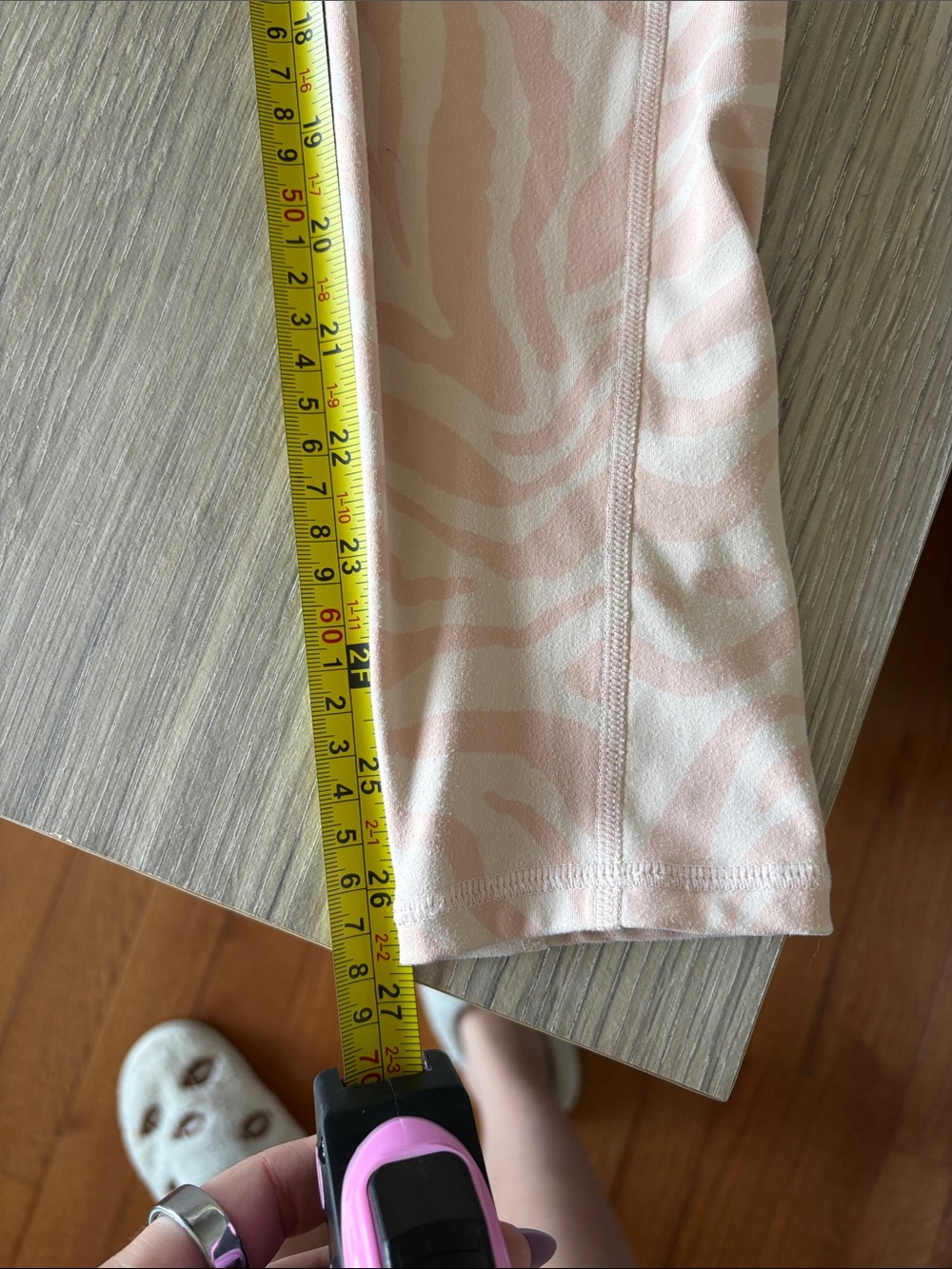 Fabletics PureLuxe Pink Zebra Print High Waisted Leggings Size Medium Pockets - Picture 9 of 9